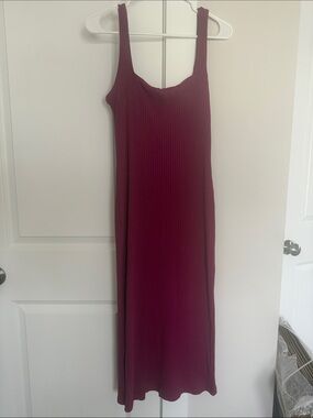 wild fable Sleeveless Ribbed Midi Dress in Wine